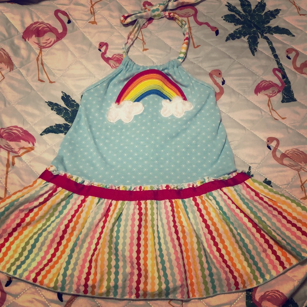 Ric Rac & Ruffles Rainbow Dress 2T VVGUC